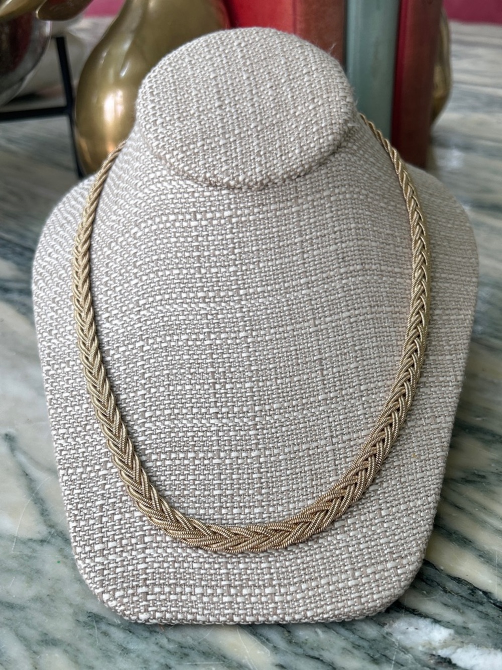 J Crew Gold Tone Braided Chain Necklace